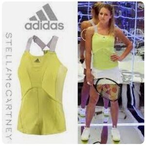ADIDAS BY STELLA MCCARTNEY WORKOUT BARRICADE TANK RUN YELLOW/WHITE SZ 36 NWOT